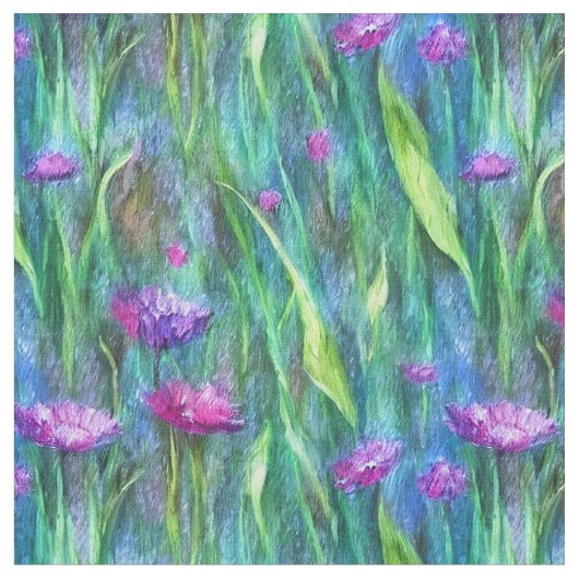 Paarse Bloemen Stof (Close Up)