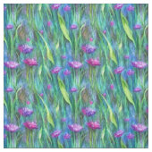 Paarse Bloemen Stof (Swatch)