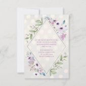 Paarse Bloemen Sweet 16 Verjaardag Kaart (Achterkant)