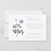  Paarse Bloemen Sympathie Dank u kaarten Notitiekaartje (Voorkant)