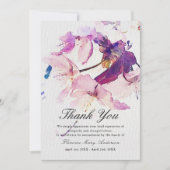 Paarse Bloemen Sympathie Memorial Dank u kaart (Voorkant)