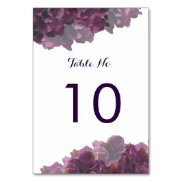 Paarse Bloemen Tafelnummer Kaart