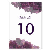 Paarse Bloemen Tafelnummer Kaart (Achterkant)