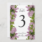 Paarse bloemen | Tafelnummerkaartjes Kaart (Achterkant)