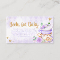 Paarse Bloemen Tea Party Baby shower Boeken voor B