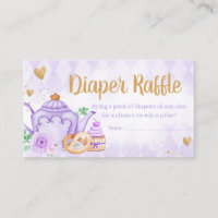 Paarse Bloemen Tea Party Baby shower Luier Raffle