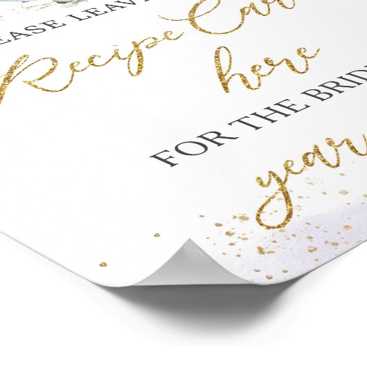 Paarse Bloemen Tea Party Recept voor bruid Mom Sig Poster (Hoek)