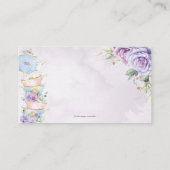 Paarse Bloemen Tea Party Recept voor Bruid To Be Informatiekaartje (Achterkant)