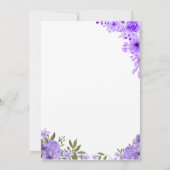 Paarse Bloemen Tea Party Verjaardagsuitnodiging Kaart (Achterkant)