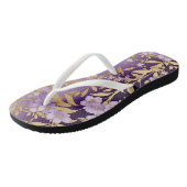  Paarse Bloemen Teenslippers (Schuin)