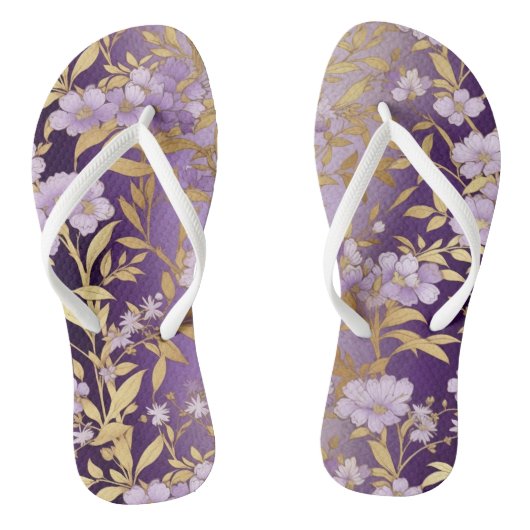  Paarse Bloemen Teenslippers (Voetbed)