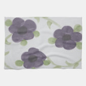 Paarse bloemen theedoek (Horizontaal)