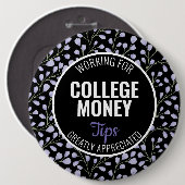 Paarse Bloemen | Tips gewaardeerd | Studiegeld Ronde Button 6,0 Cm (Voorkant /achterkant)