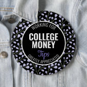 Paarse Bloemen | Tips gewaardeerd | Studiegeld Ronde Button 6,0 Cm (In situ)