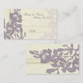Paarse Bloemen Trouwplaats instellen Kaarten Plaatskaartje (Voorkant / Achterkant)