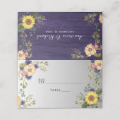 Paarse Bloemen Trouwplaats Kaart Plaatskaartje (Buitenkant ongevouwen)