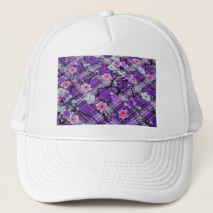 Paarse Bloemen Trucker Pet