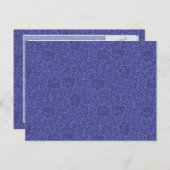 Paarse bloemen Tudor Gardens Damask Briefkaart (Voorkant / Achterkant)