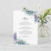 Paarse bloemen. Tuin bloem bruiloft. Lavendel Menu (Staand voorkant)