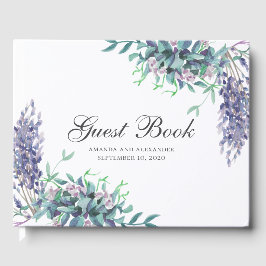 Paarse bloemen. Tuin bloemenhuwelijk. Lavendel Gastenboek