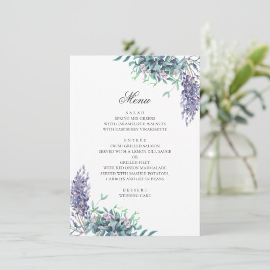 Paarse bloemen. Tuin bloemenhuwelijk. Lavendel Menu (Staand voorkant)