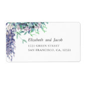 Paarse bloemen. Tuinbloemen. Lavendeladres Etiket (Voorkant)