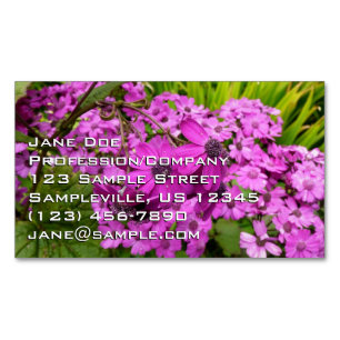 Paarse Bloemen uit San Francisco Magnetisch Visitekaartje