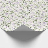  Paarse Bloemen Verjaardag Cadeaupapier (Hoek)