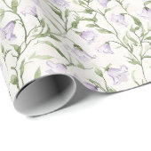  Paarse Bloemen Verjaardag Cadeaupapier (Rol Hoek)