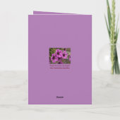 Paarse Bloemen Verjaardag Kaart voor Zuster (Achterkant)