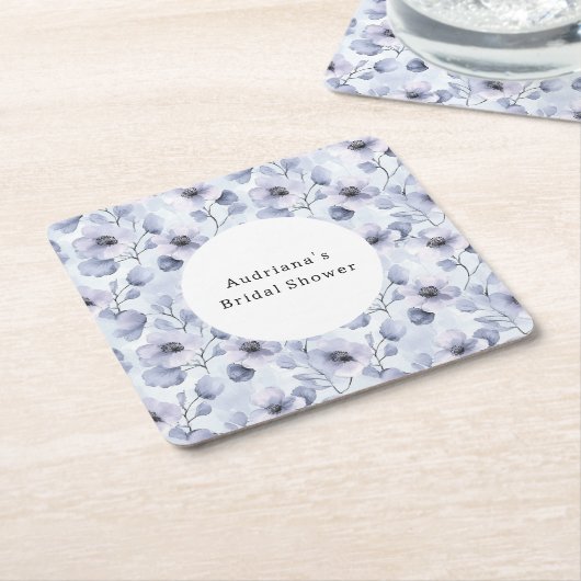  paarse bloemen verjaardag kartonnen onderzetters (Schuin)