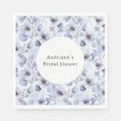  paarse bloemen verjaardag servet (Voorkant)