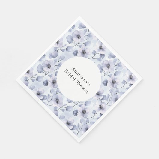  paarse bloemen verjaardag servet (Hoek)