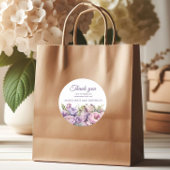 Paarse Bloemen Verjaardag Vrouwen Dank U Ronde Sticker