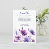 Paarse Bloemen Verjaardagsfeestje Bedanktkaart Bedankkaart (Staand voorkant)