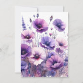 Paarse Bloemen Verjaardagsfeestje Bedanktkaart Bedankkaart (Achterkant)