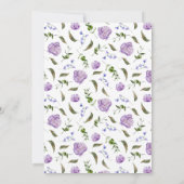 Paarse Bloemen Verlovingsfeest Uitnodiging (Achterkant)