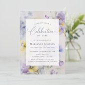 Paarse Bloemen Viering van het Levensmonument Kaart (Staand voorkant)