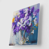   paarse bloemen vierkante klok (Hoek)