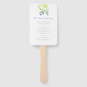 Paarse Bloemen Vine Bloemen Huwelijksprogramma fan Handwaaier (Achterkant)