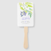 Paarse Bloemen Vine Bloemen Huwelijksprogramma fan Handwaaier (Voorkant)