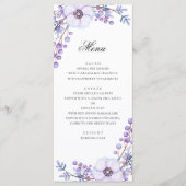 Paarse bloemen. Violet bloemen bruiloft diner Menu (Voorkant)