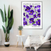 Paarse Bloemen Violet Februari Geboorte Bloemen Ma Poster