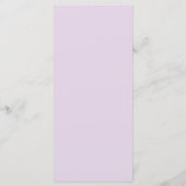 Paarse bloemen. Violette bloemige trouwdiner Menu (Achterkant)
