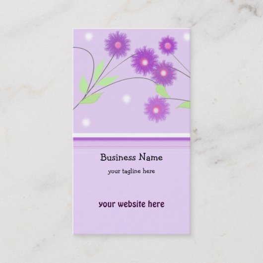 Paarse Bloemen Visitekaartje (Voorkant)