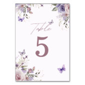 Paarse Bloemen | Vlinder Kaart (Achterkant)