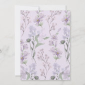 Paarse Bloemen Vlinder Meisje's 1e Verjaardagsfees Kaart (Achterkant)