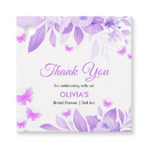 Paarse Bloemen Vlinder Vrijgezellenfeest Dank u