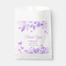 Paarse Bloemen Vlinder Vrijgezellenfeest Dank u Bedankzakje