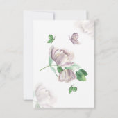 paarse bloemen vlinders bruiloft bedankkaart (Achterkant)